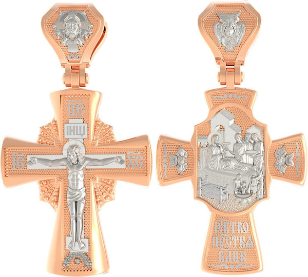 Крест из красного золота 585 пробы