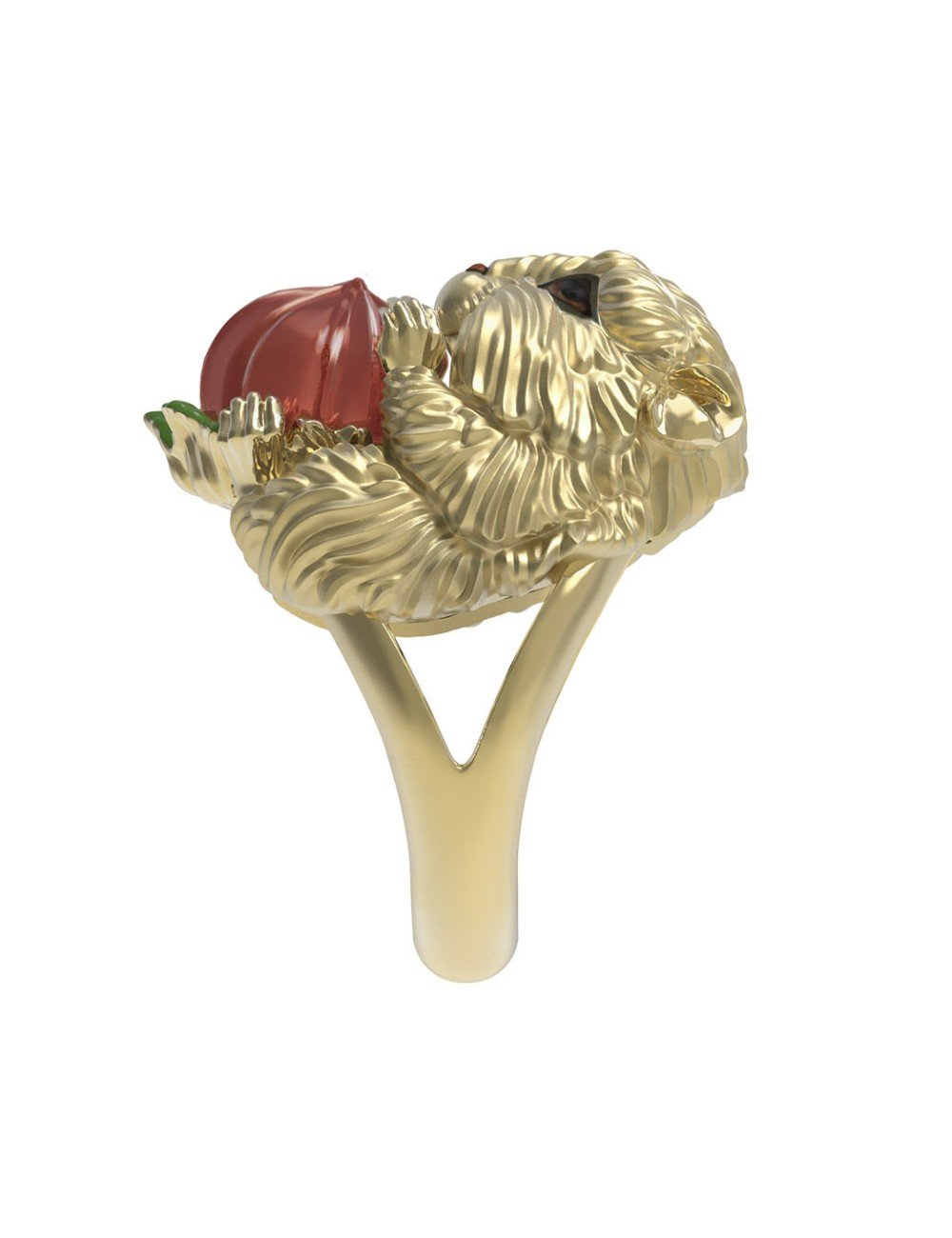 Кольцо из лимонного золота c эмалью