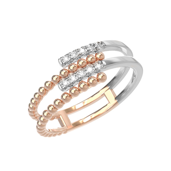 Кольцо из красного золота 585 пробы c бриллиантами