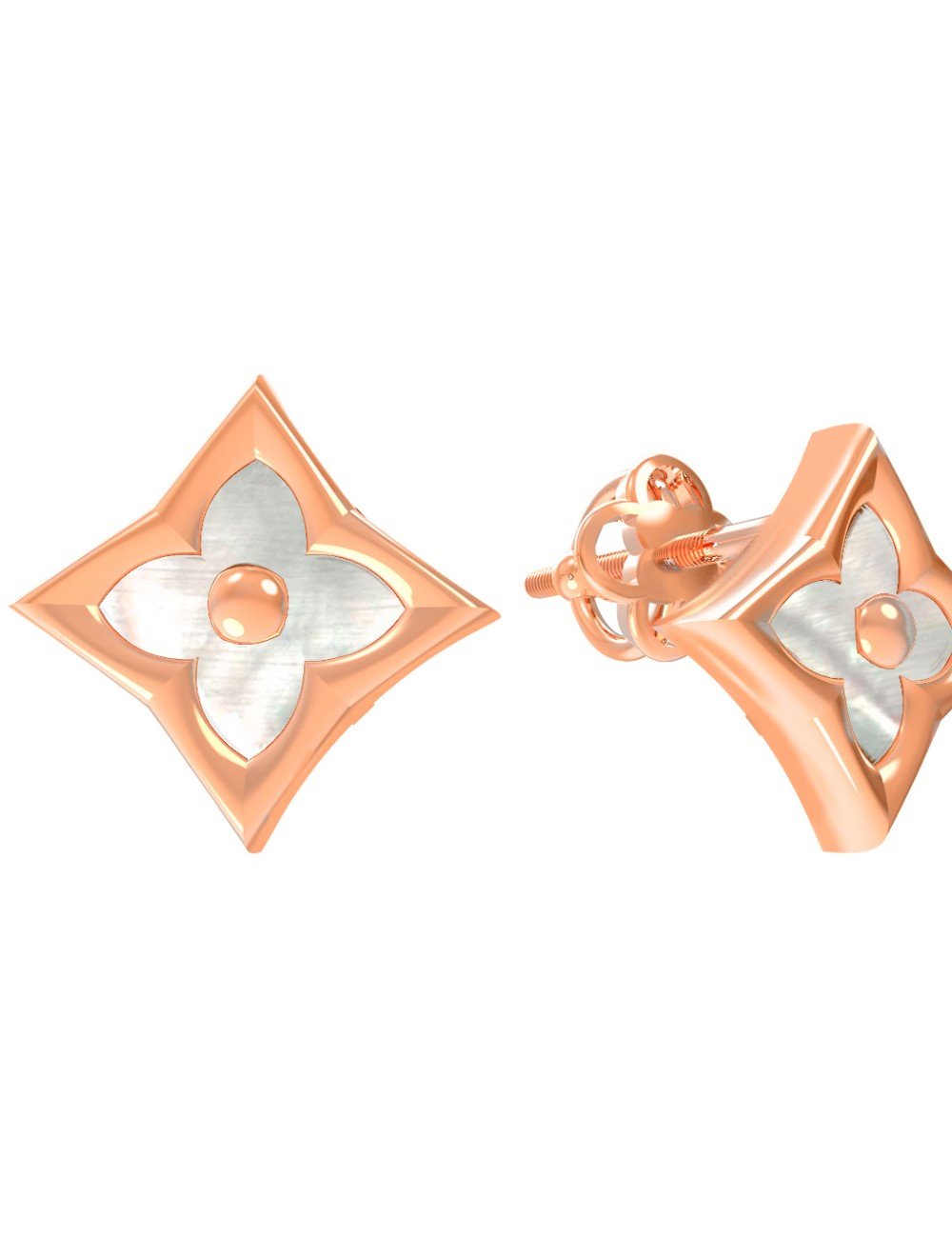 Серьги из золота c перламутром