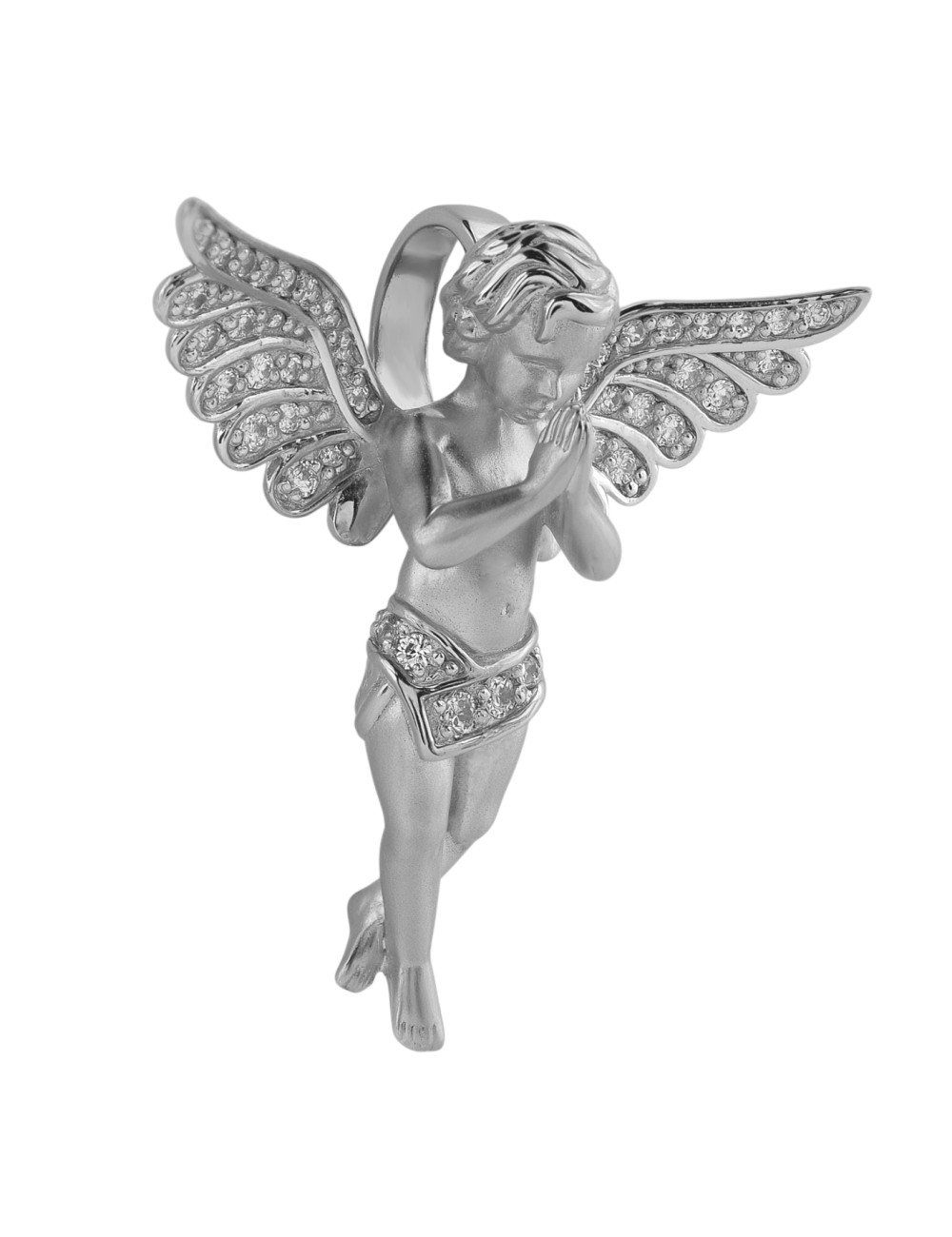 Подвеска из белого золота c фианитом