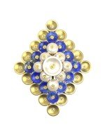 Кольцо из лимонного золота c лазуритом и перламутром