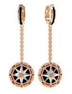 Серьги из золота c эмалью и ониксом