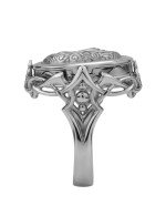 Кольцо из белого золота c бирюзой и лазуритом