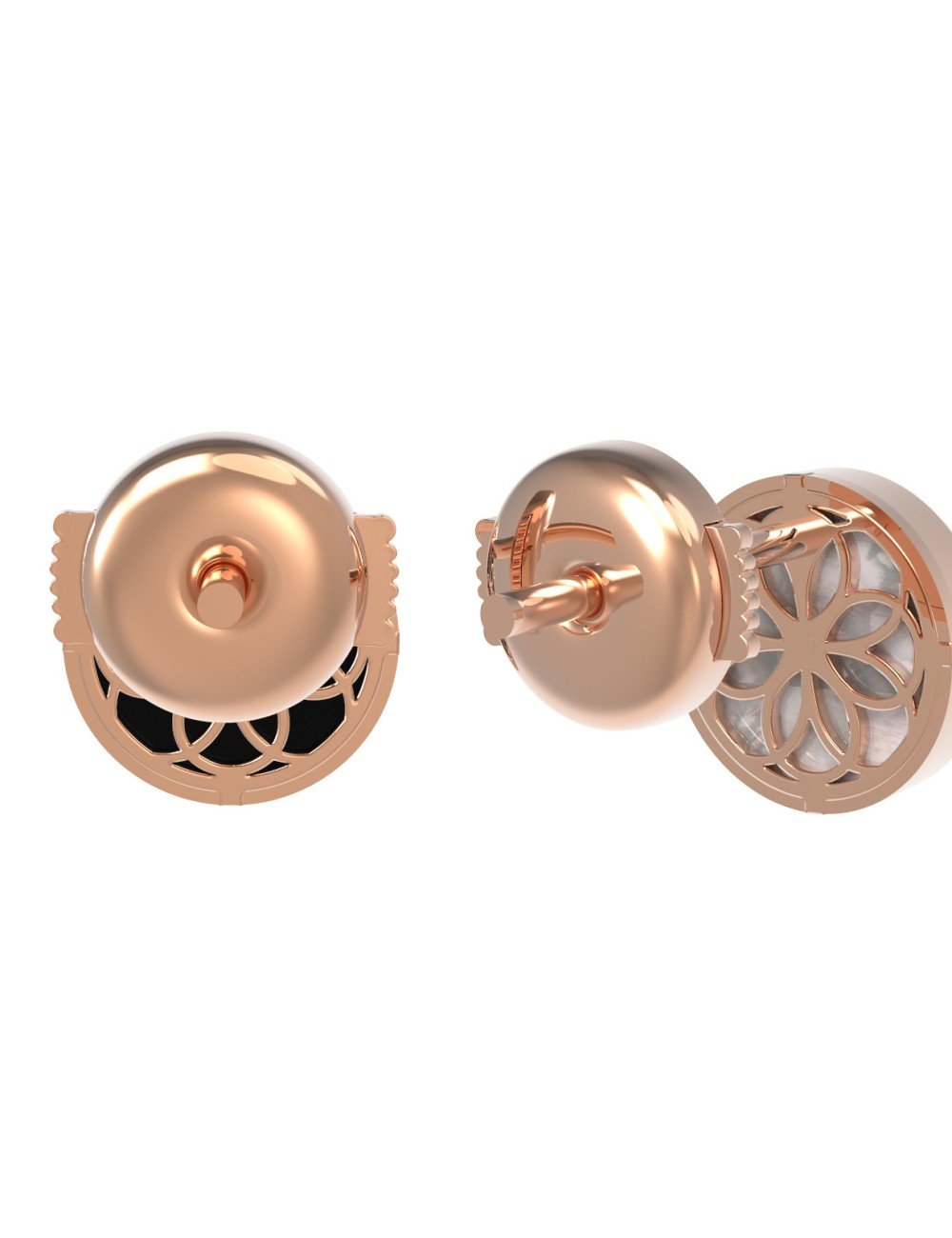 Серьги из золота c ониксом и перламутром