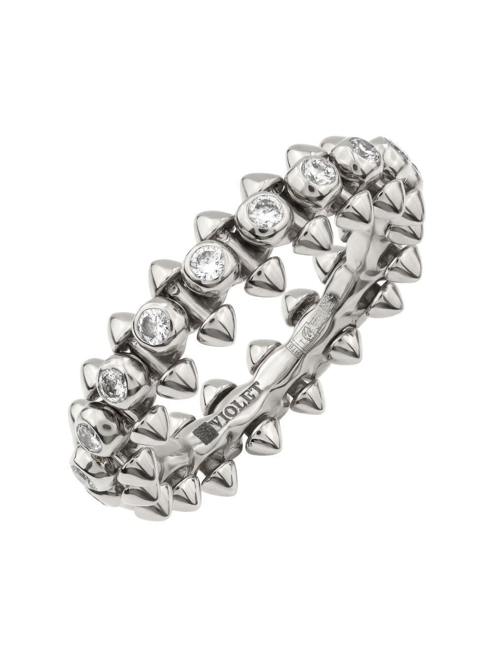 Кольцо из белого золота 585 пробы c бриллиантами