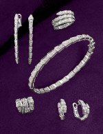 Серьги из белого золота c бриллиантами