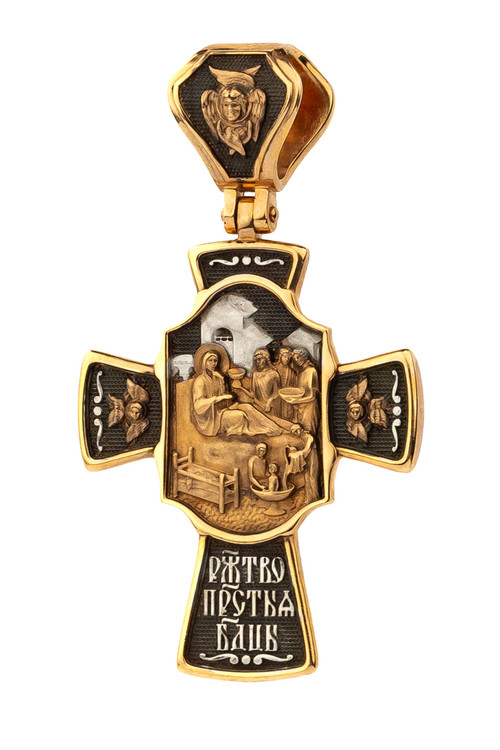 Крест из красного золота 585 пробы