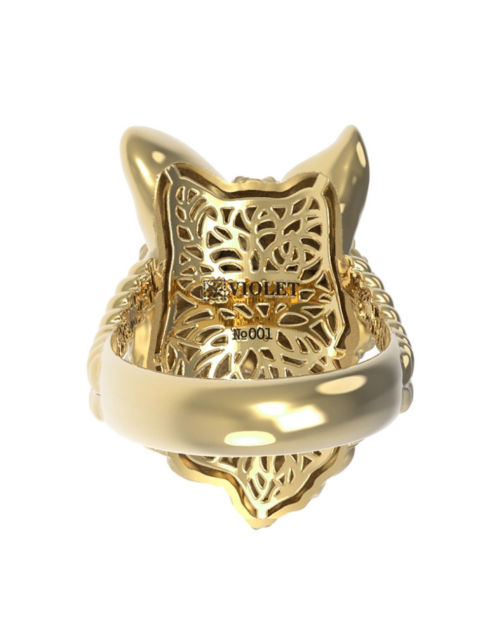 Кольцо из лимонного золота c эмалью