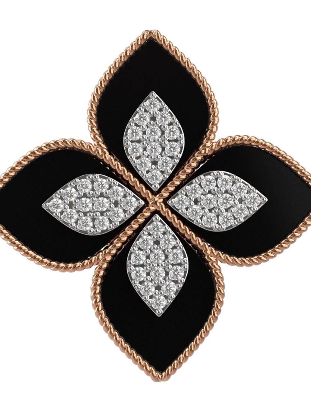 Кольцо из золота c бриллиантами и ониксом