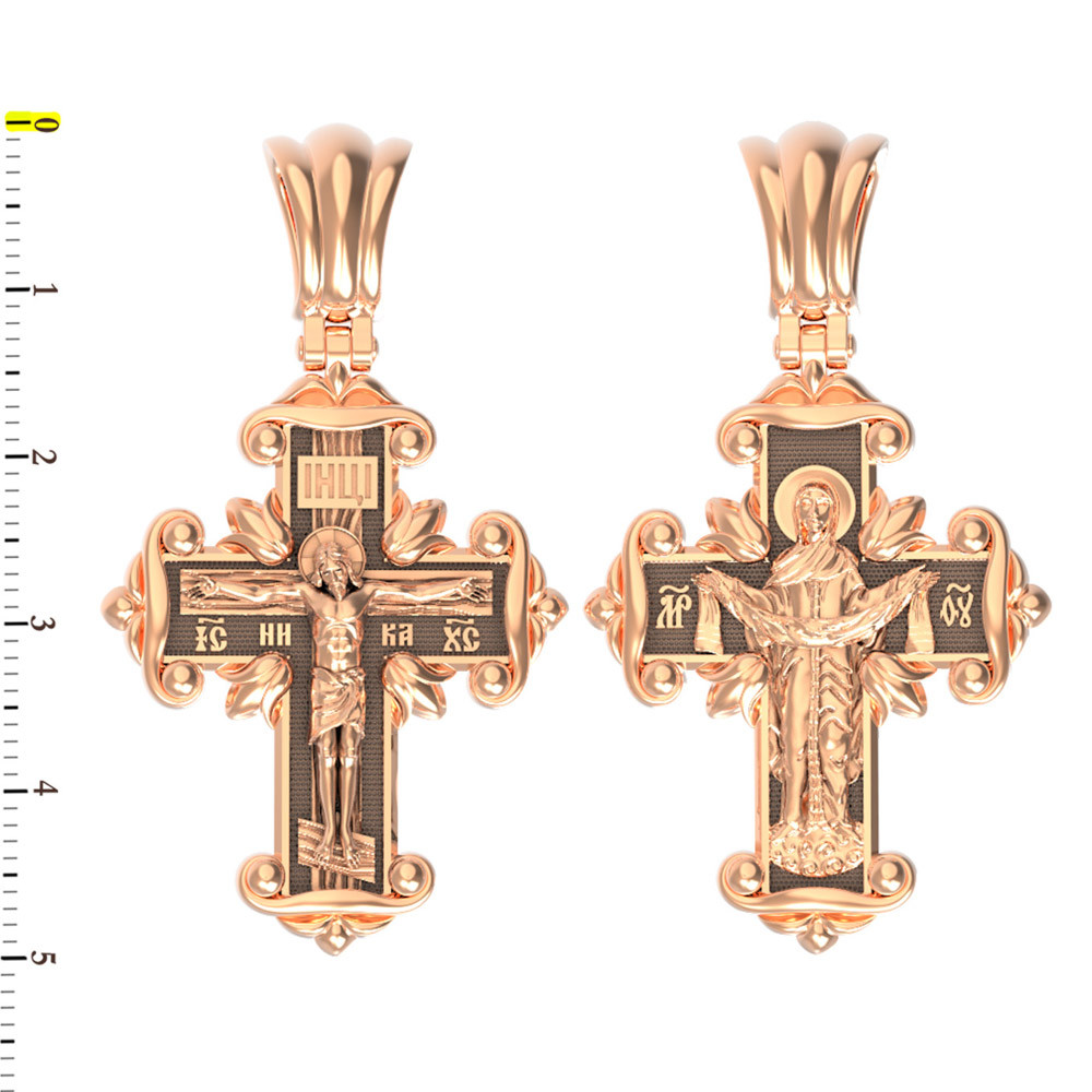 Крест из красного золота 585 пробы