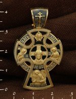 Крест из лимонного золота c эбеновым деревом