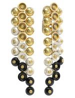 Серьги из лимонного золота c ониксом и перламутром