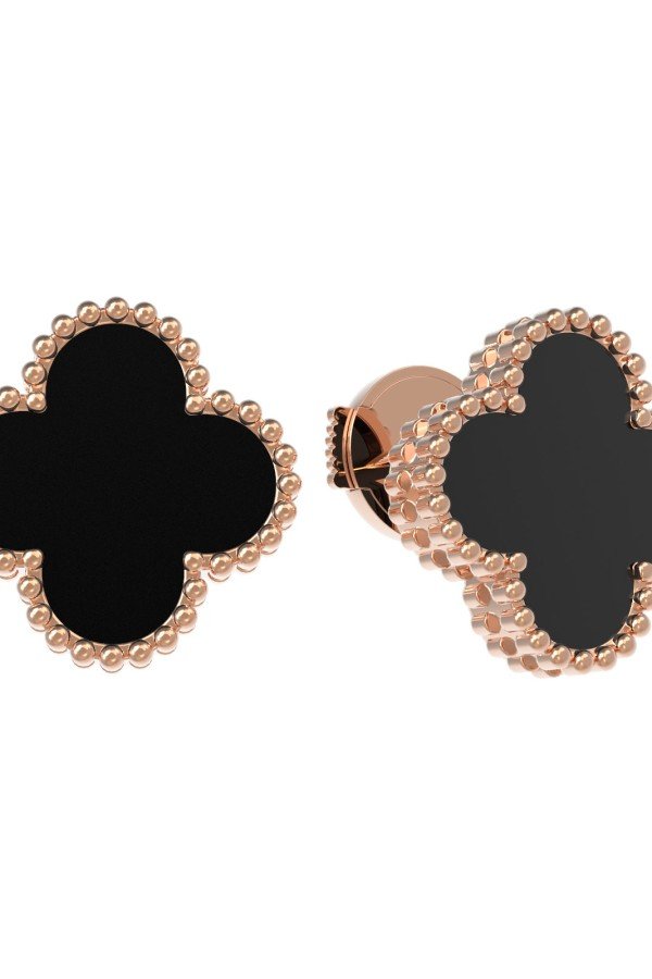 Серьги из золота c ониксом