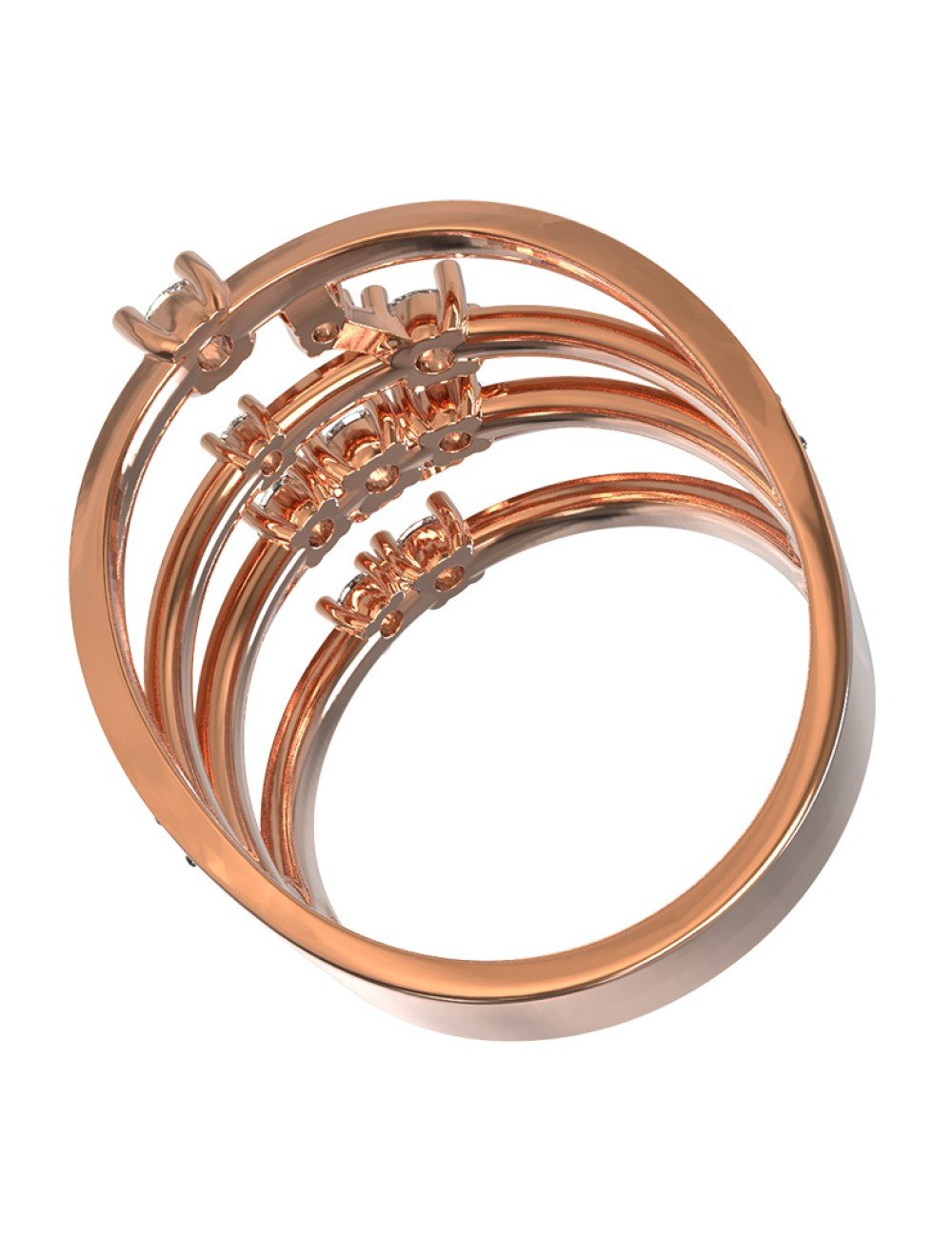 Кольцо из золота c бриллиантами и рубином