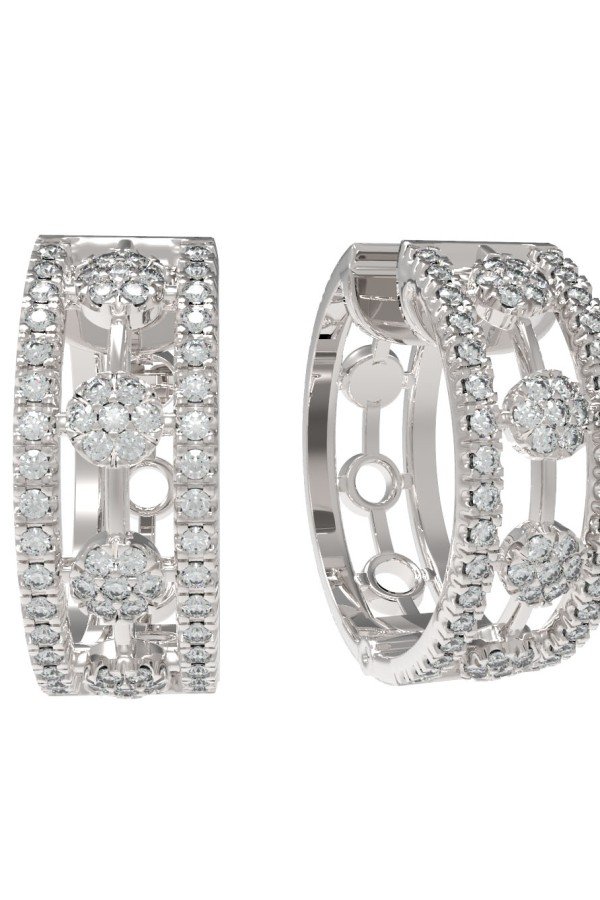 Серьги из белого золота c бриллиантами