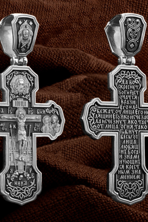 Крест из белого золота 585 пробы