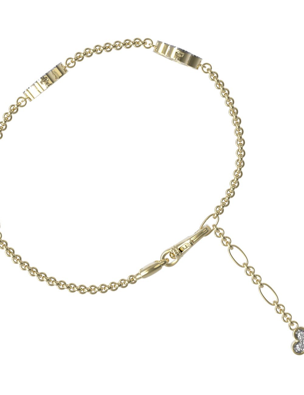 Браслет из лимонного золота c бриллиантами, лазуритом и перламутром