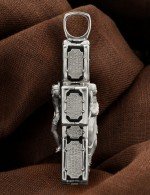 Крест из белого золота c эбеновым деревом