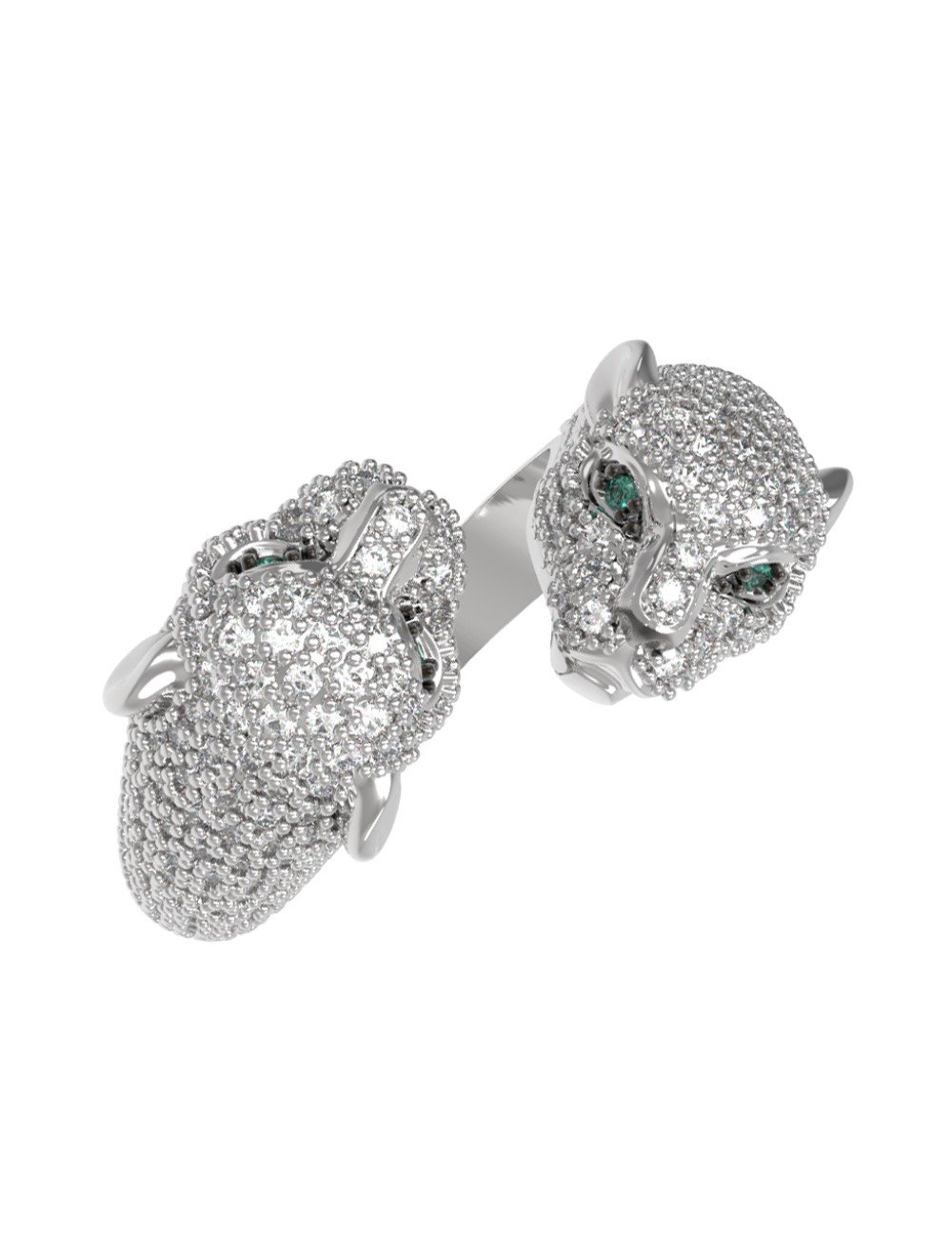 Кольцо из белого золота c бриллиантами и изумрудом