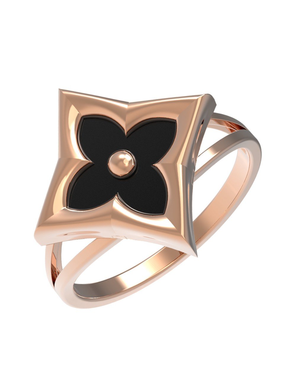 Кольцо из золота c ониксом