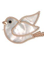 Брошь из золота c эмалью и перламутром