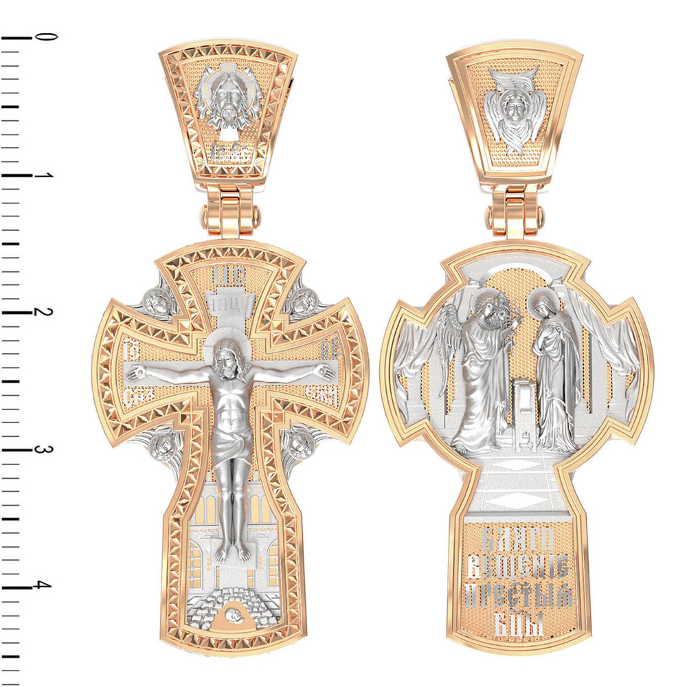 Крест из красного золота 585 пробы