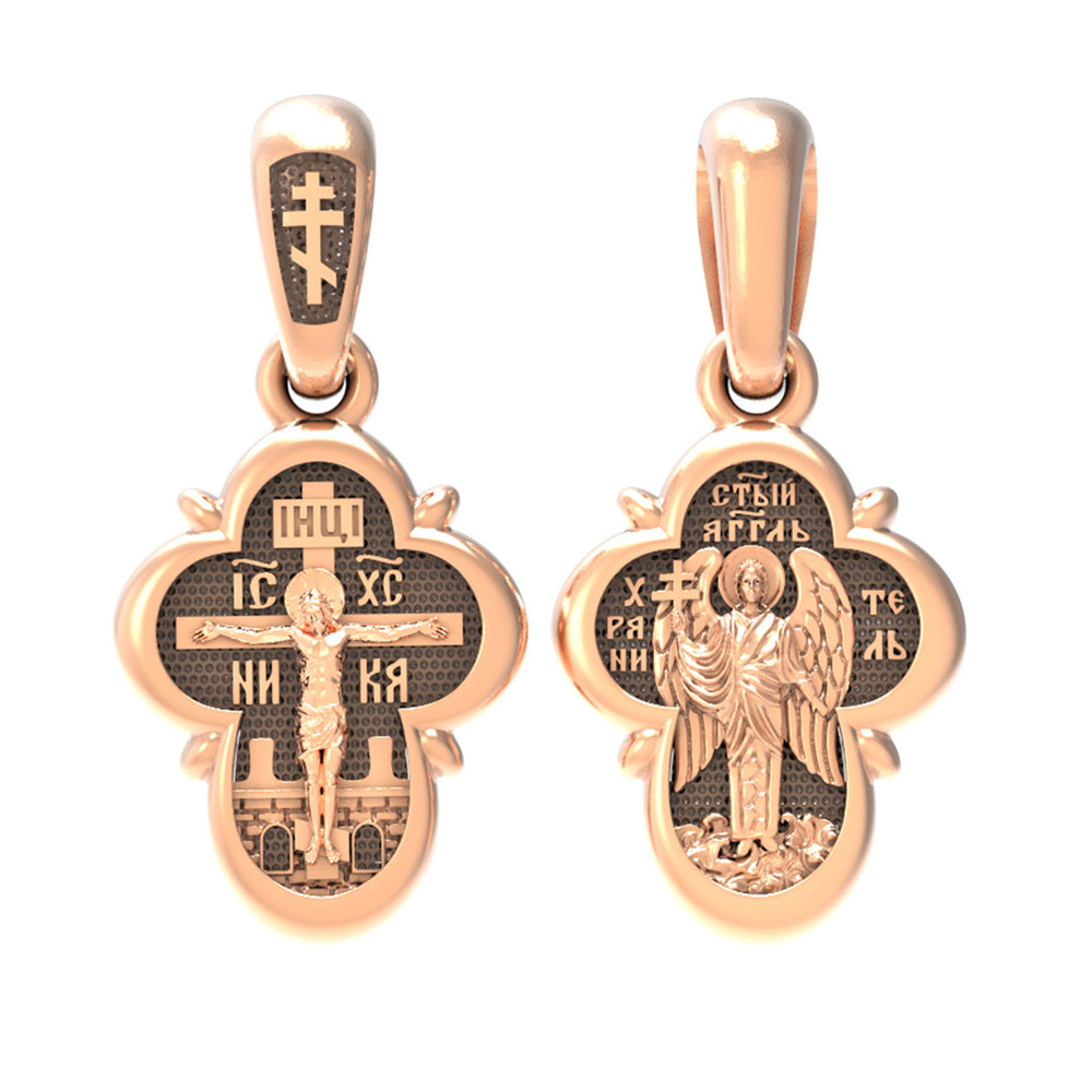 Крест из красного золота 585 пробы