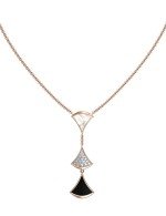 Колье из золота c бриллиантами, ониксом и перламутром