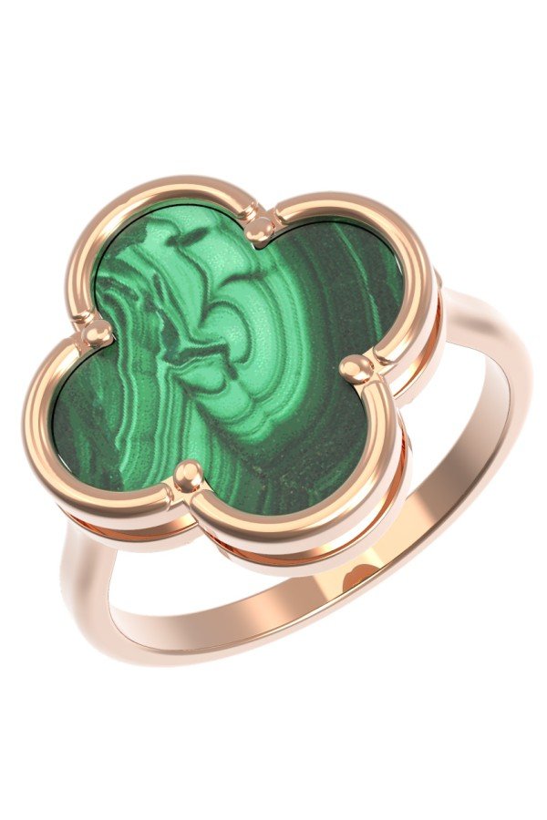 Кольцо из золота c малахитом