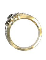 Кольцо из лимонного золота c бриллиантами