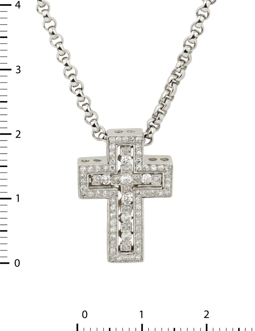 Крест из белого золота c бриллиантами