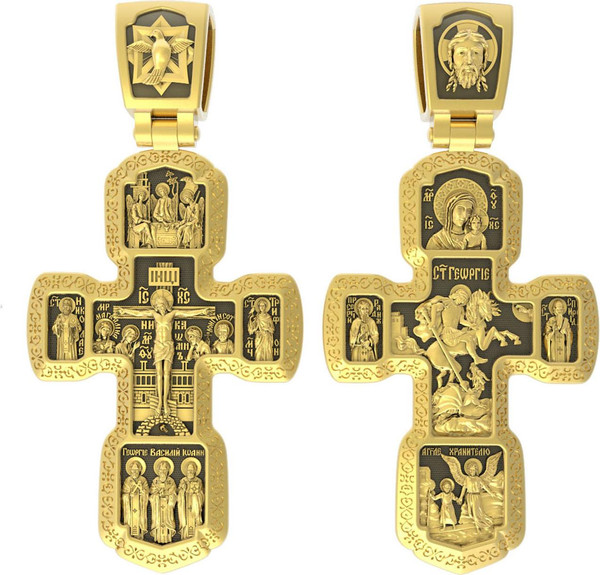 Крест из лимонного золота 585 пробы