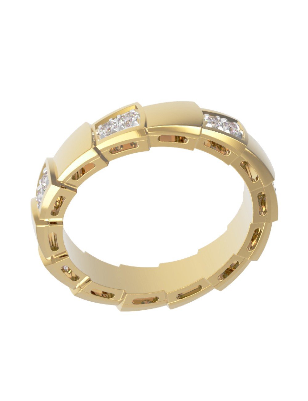 Кольцо из лимонного золота c бриллиантами