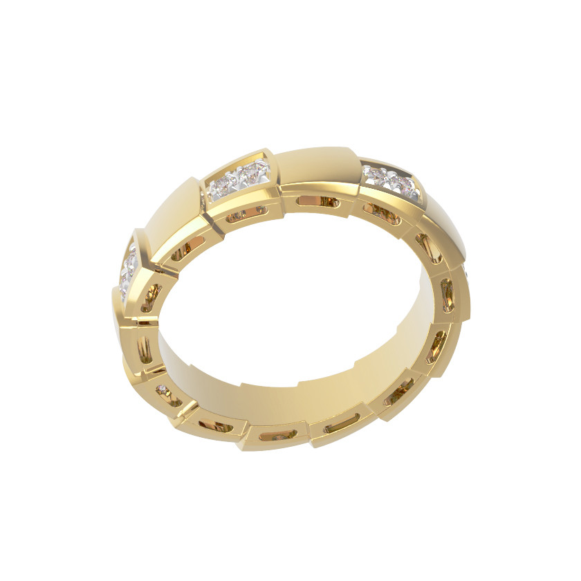 Кольцо из лимонного золота 585 пробы c бриллиантами