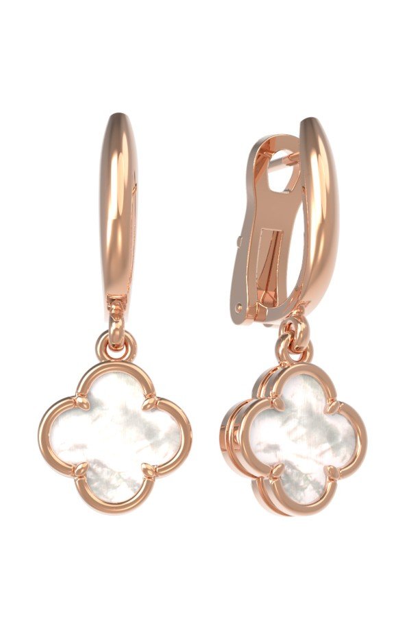 Серьги из золота c перламутром