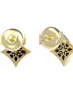 Серьги из лимонного золота c бриллиантами и ониксом