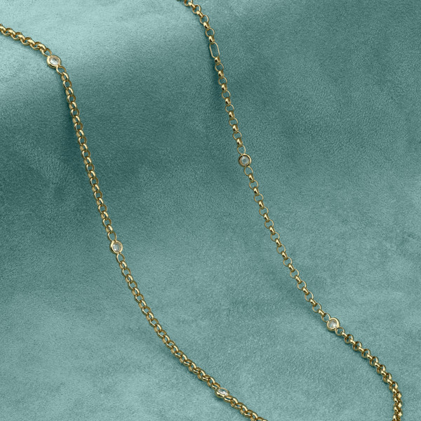 Цепь из лимонного золота 585 пробы c фианитом