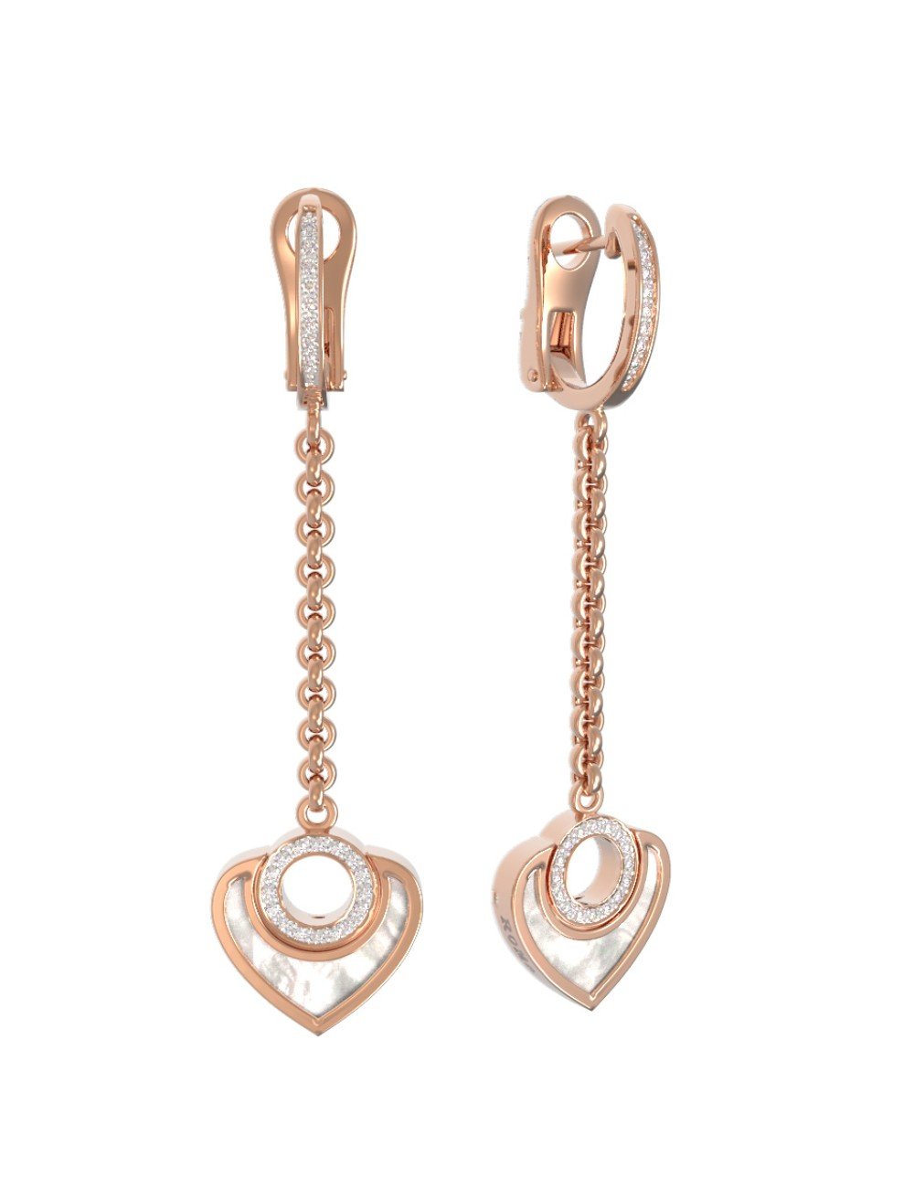 Серьги из золота c бриллиантами и перламутром