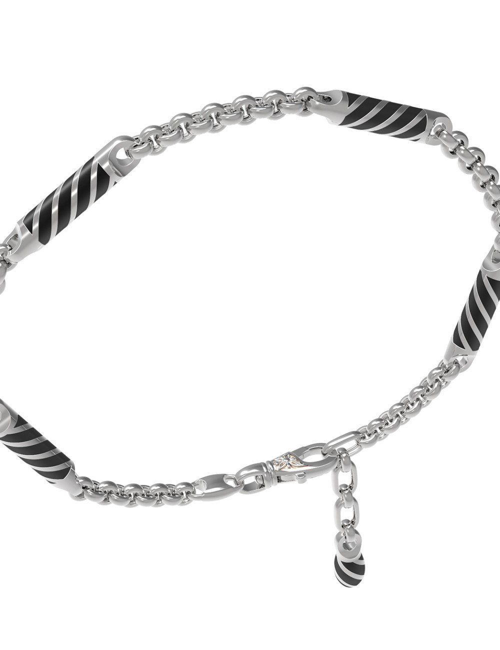 Браслет из белого золота c эмалью