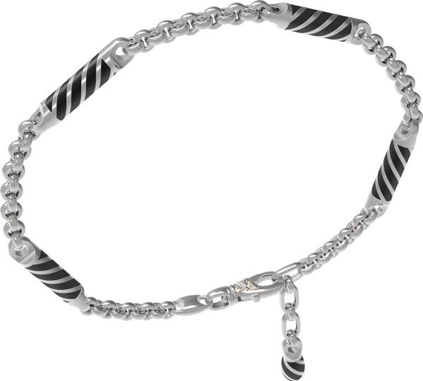 Браслет из белого золота c эмалью