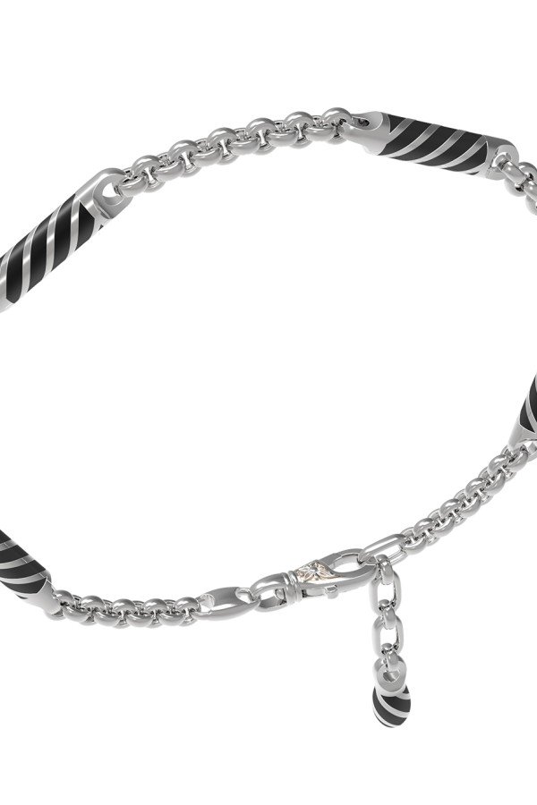 Браслет из белого золота c эмалью