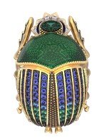 Кольцо из лимонного золота c эмалью, фианитом и турмалином