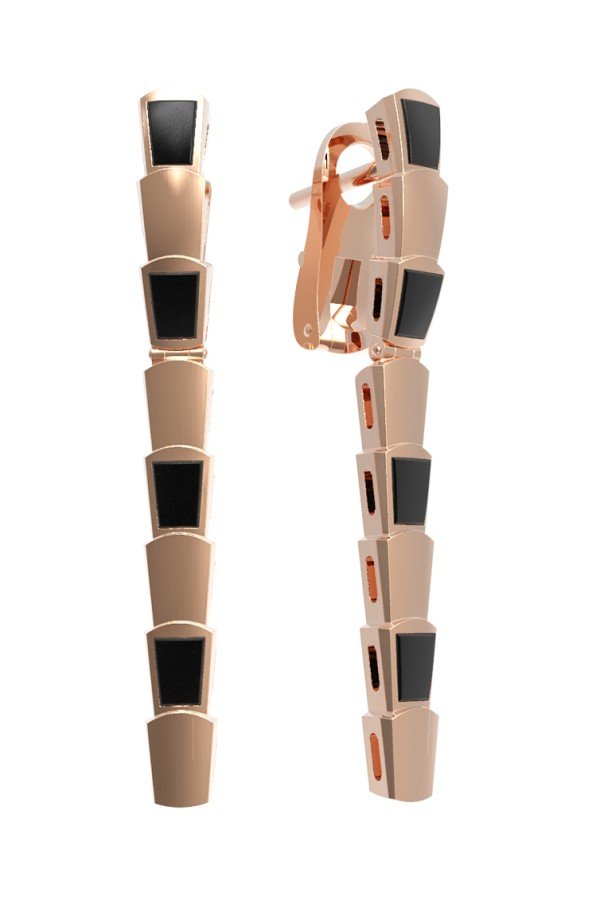 Серьги из золота c ониксом