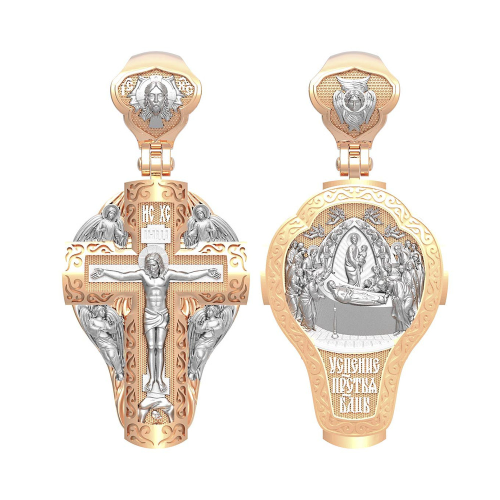 Крест из красного золота 585 пробы