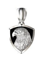 Подвеска из белого золота c бриллиантами и ониксом