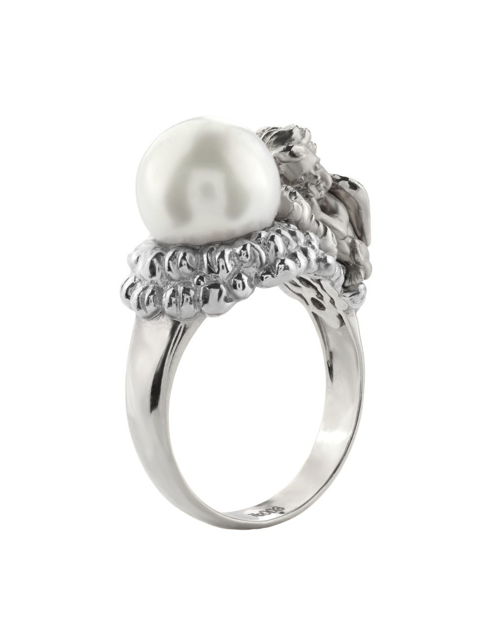 Кольцо из белого золота c жемчугом