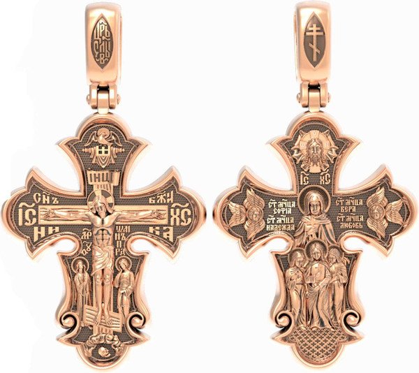 Крест из красного золота 585 пробы