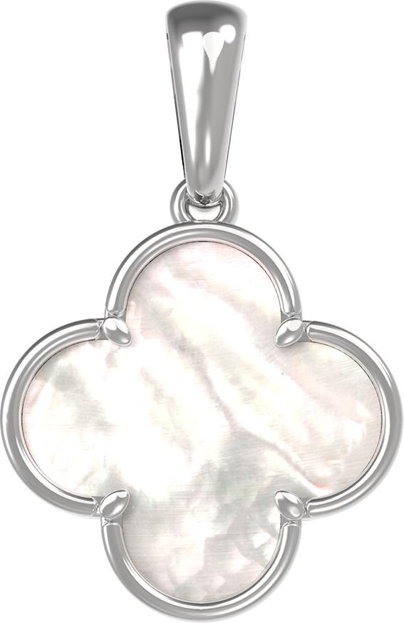 Подвеска из белого золота 585 пробы c перламутром