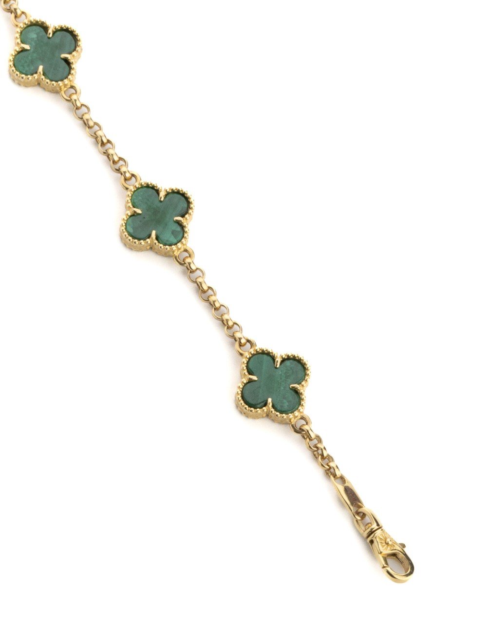 Браслет из лимонного золота c малахитом